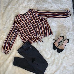 Zesty long sleeve stripped Justify Blouse